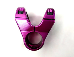 purple robot, cnc machined stem, short stem, rideworks